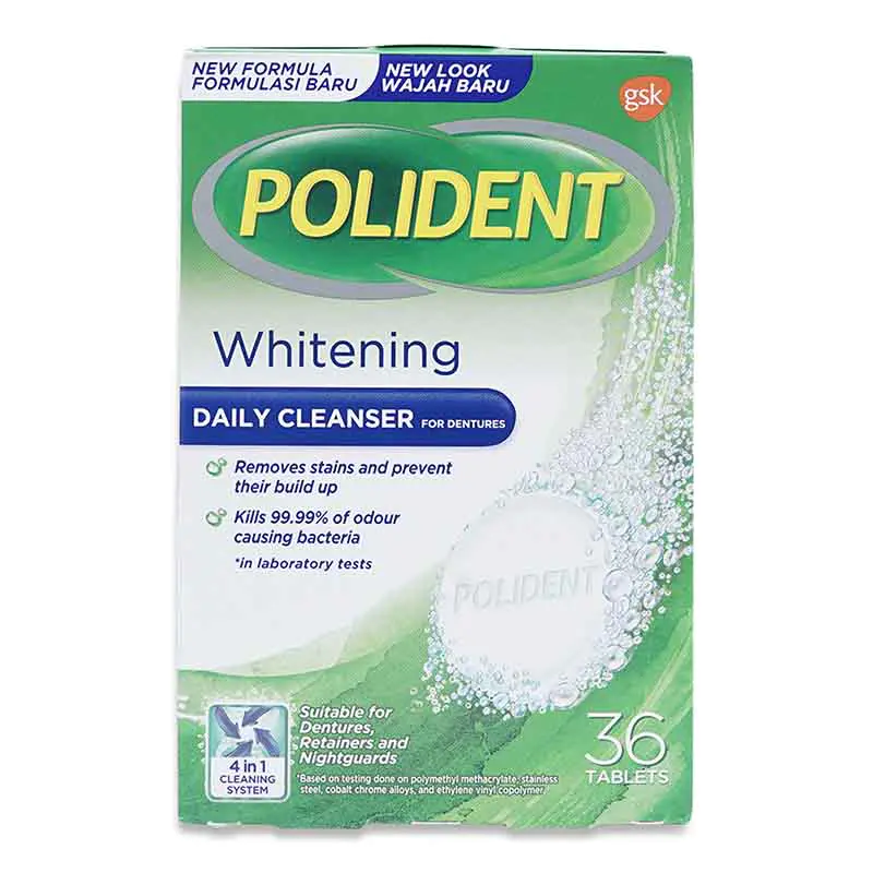 Polident Overnight Whitening Denture Cleanser 36S