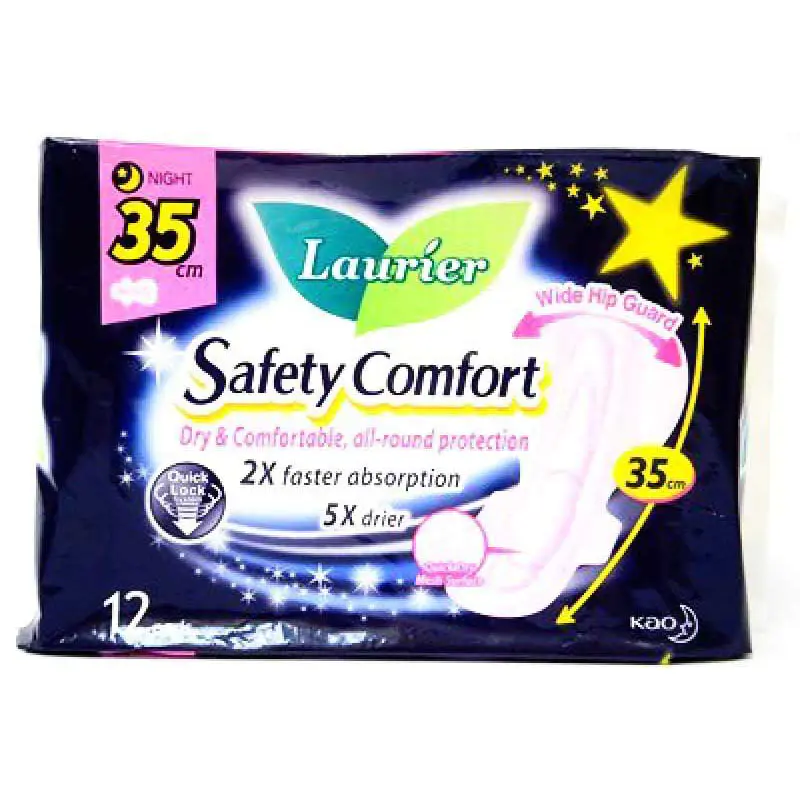 Laurier Safety Comfort Night 35cm - Wing 12s