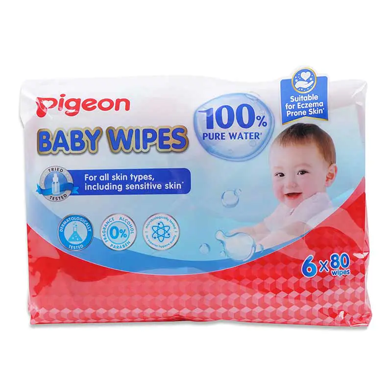Pigeon 100% Pure Water Baby Wipes 480s