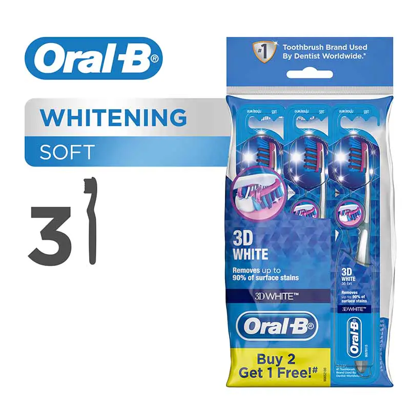 OralB 3D White Soft Toothbrush 3s