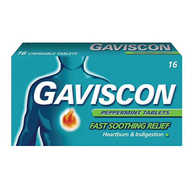 Gaviscon Peppermint Tablets,16 tablets .