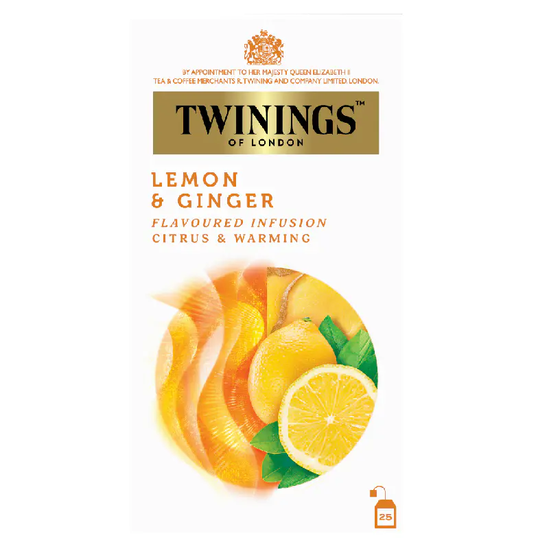 Twinings Tea Bags - Lemon & Ginger, 25s x 1.5g