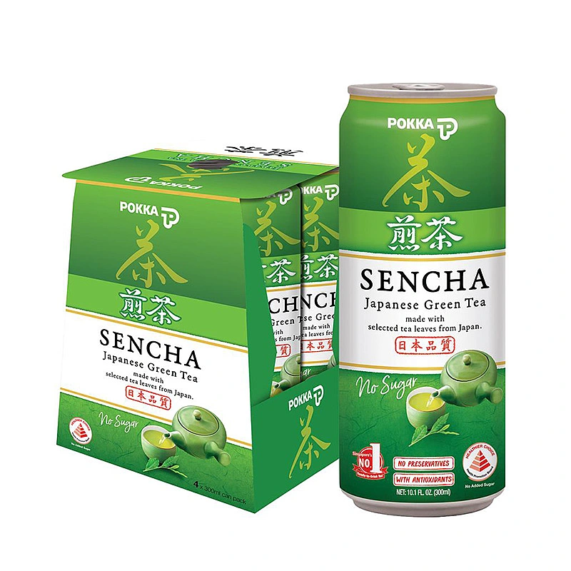 Pokka Sencha Japan Green Tea No Sugar Can 4sx300ml