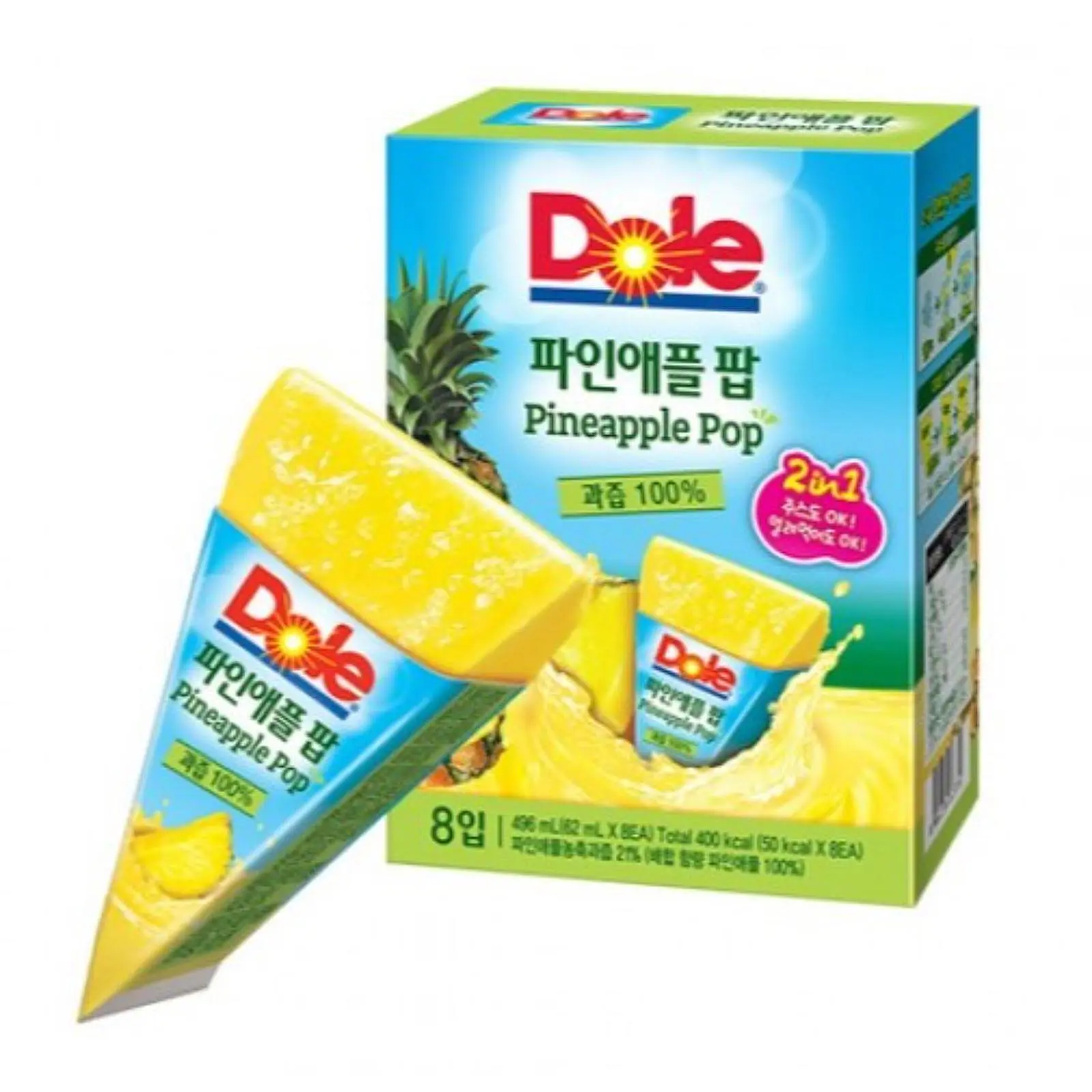 Dole Fruit Pop Pineapple, 8x496ml