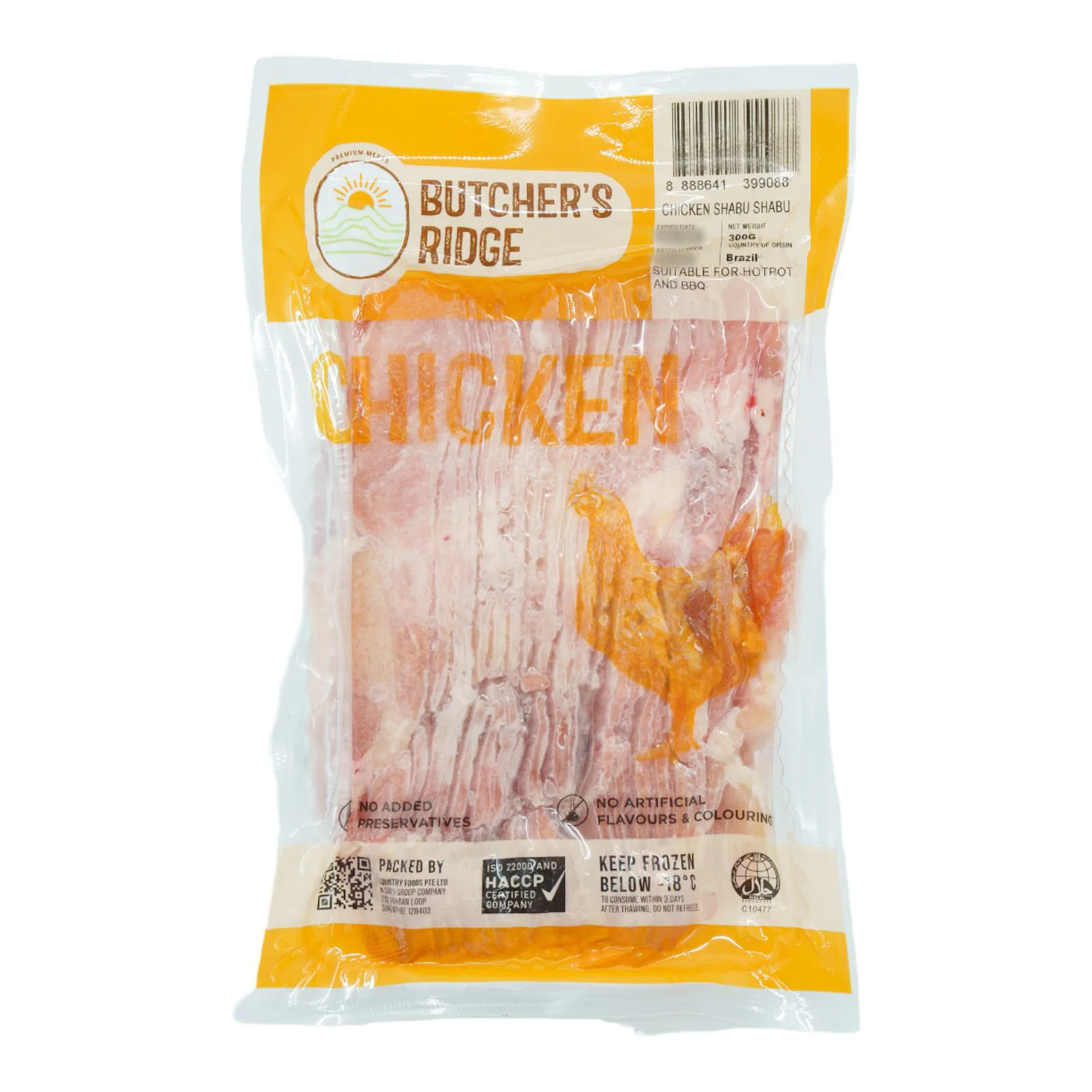 Halal Butcher'S Ridge Chicken Shabu Shabu, 300g