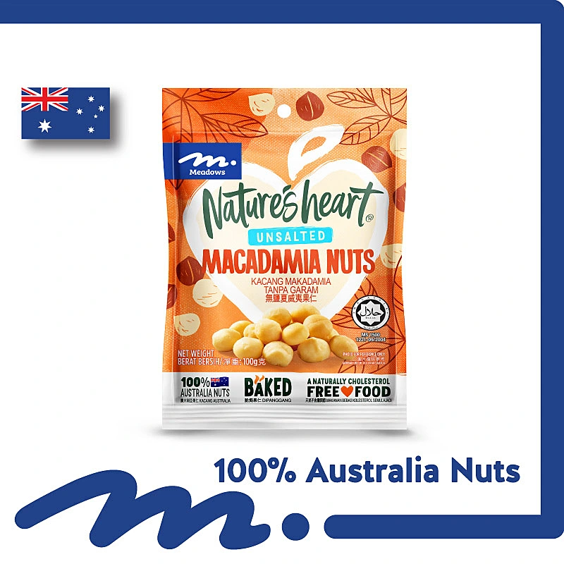Meadows Nature's Heart Unsalted Macadamia 100g