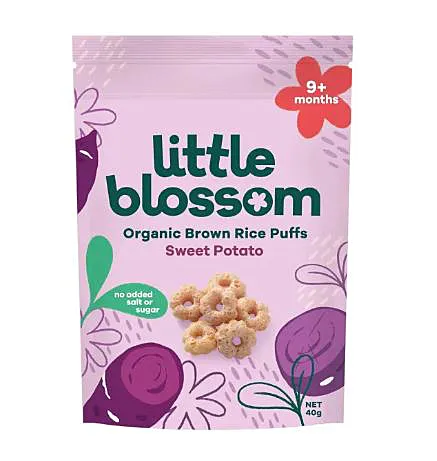Little Blossom Organic Brown Rice Puffs Sweet Potato, 40g