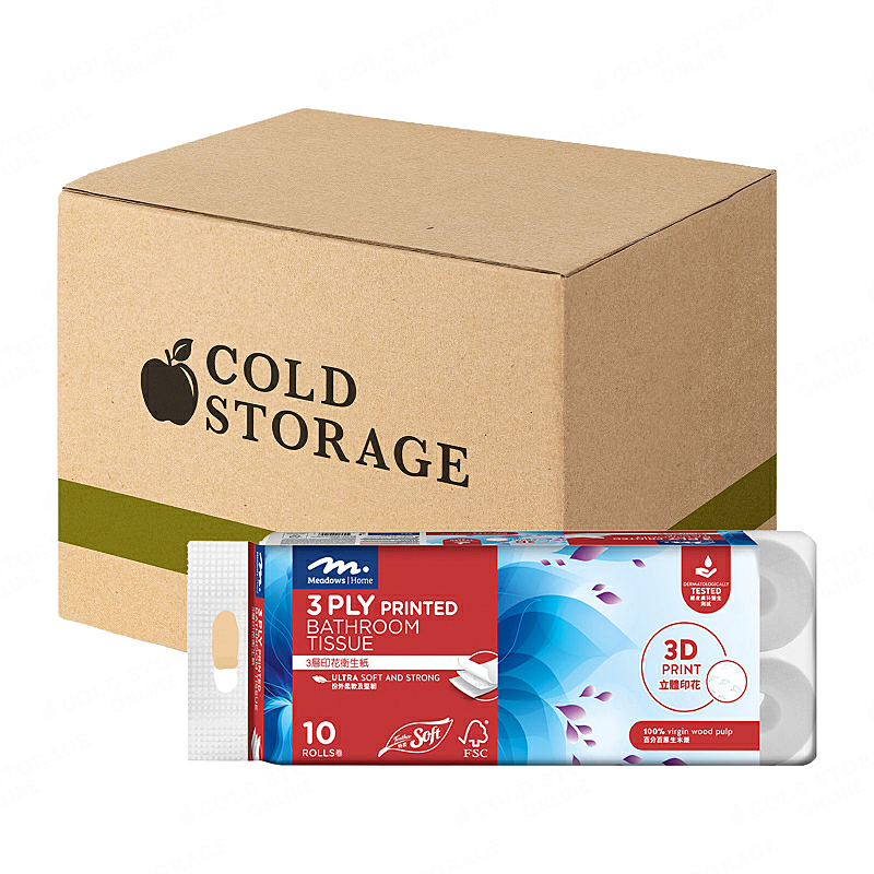 Meadows Home 3Ply Printed Toilet Paper 6 x 10Rolls x 220s