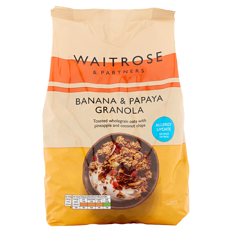 Waitrose Banana Papaya & Honey Granola, 1Kg