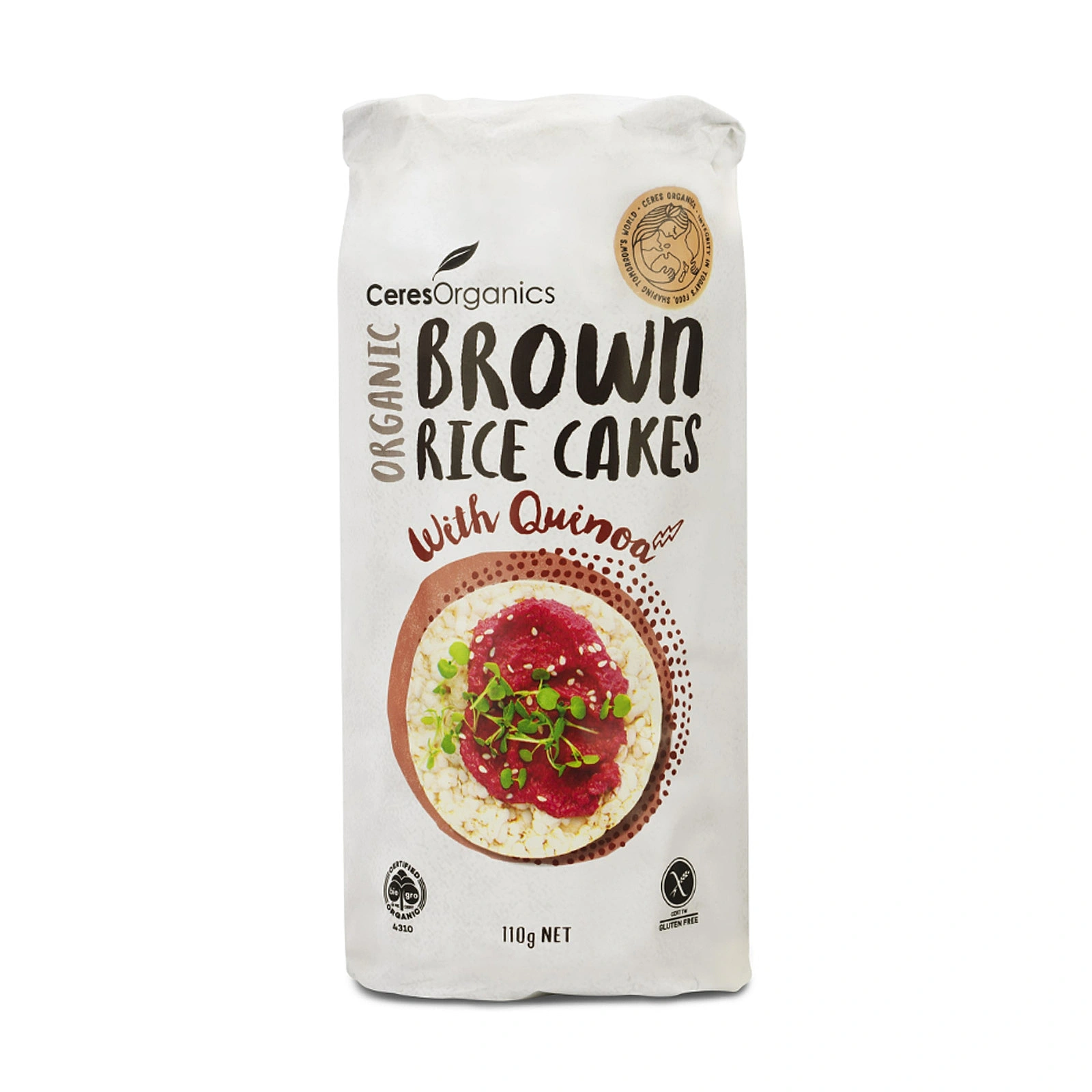 Ceres Organics Brown Rice Cake Quinoa 110g