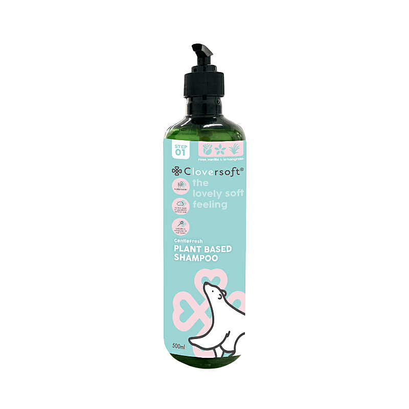 Cloversoft Plant-Based Shampoo Rose, Vanilla & Lemongrass 500ml