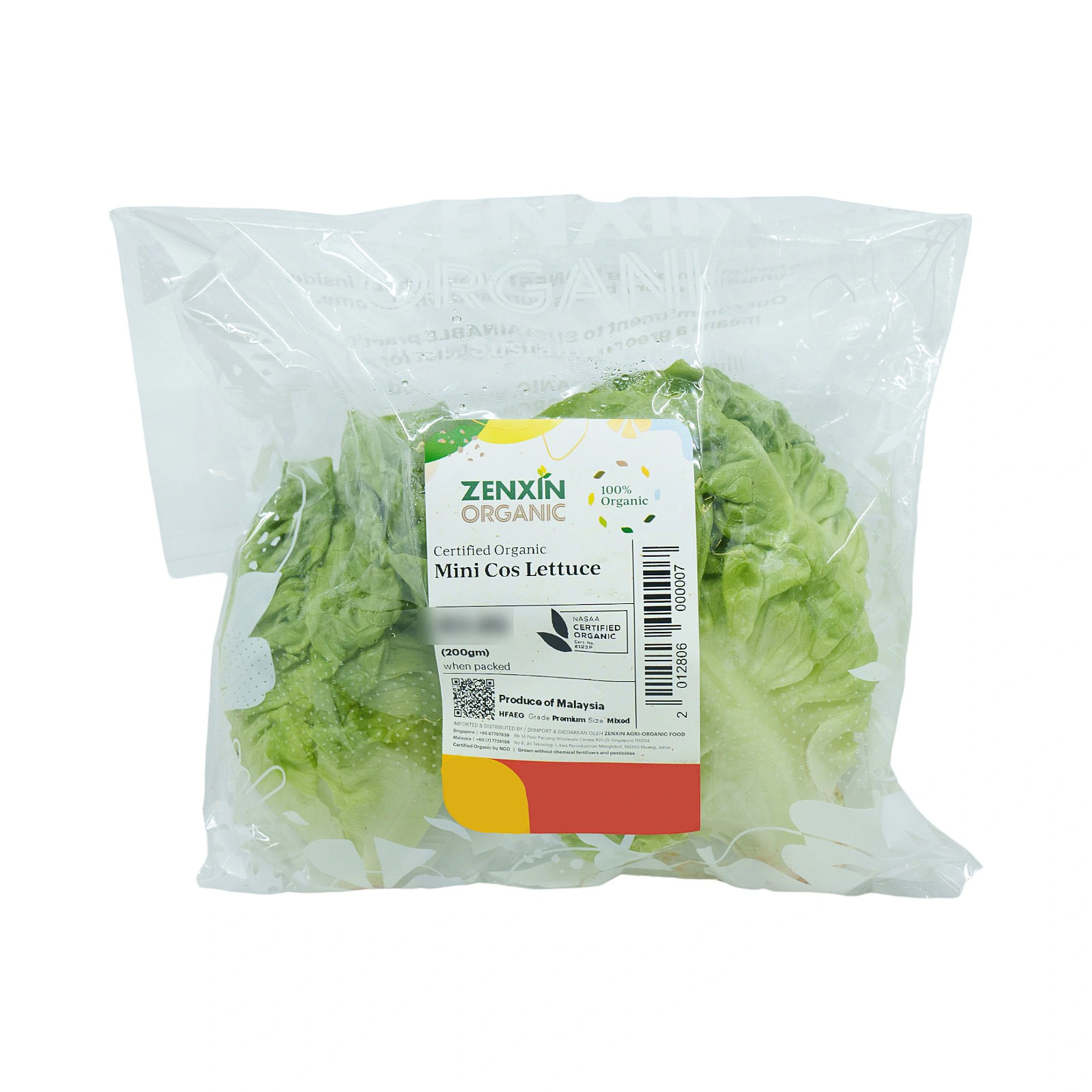 Zenxin Organic Mini Cos Lettuce 200g