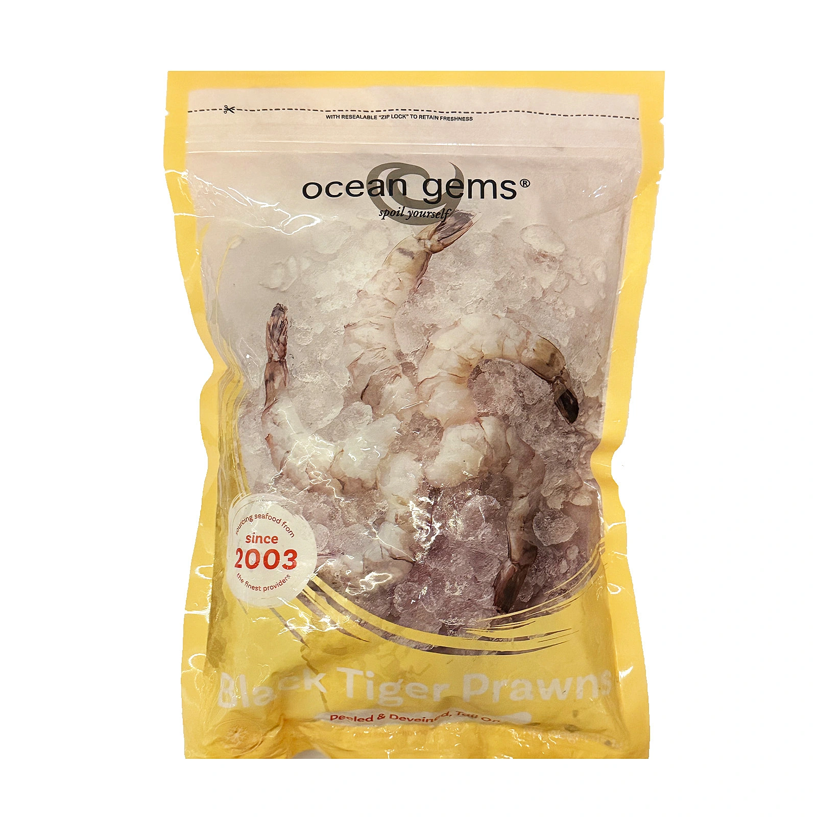 Ocean Gems Raw Peel Tiger Prawns Tailon 31/40 454g