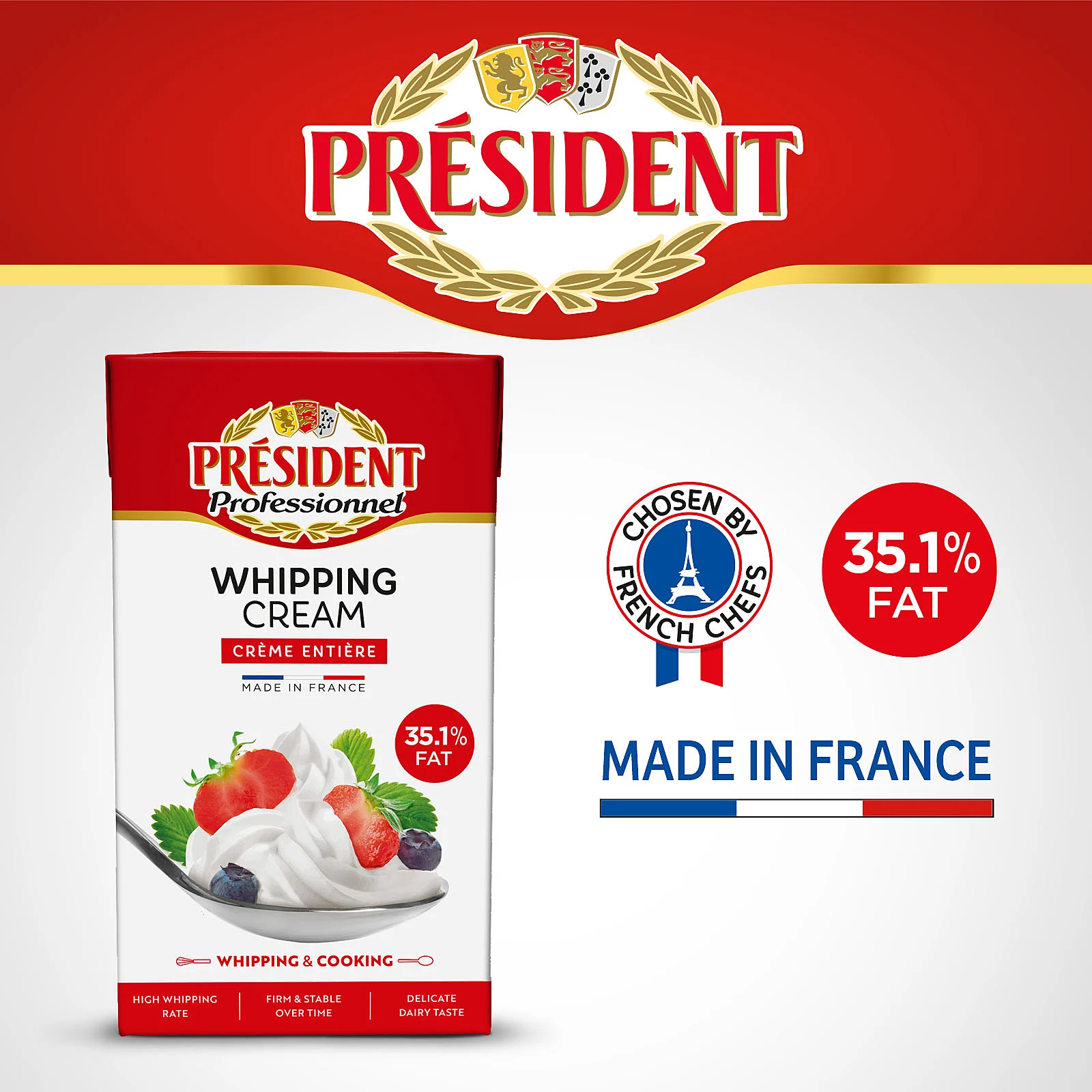 President Whipping Cream 1L